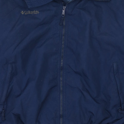 Columbia Men's Blue XL Bomber Jacket Nylon Full Zip Outdoor