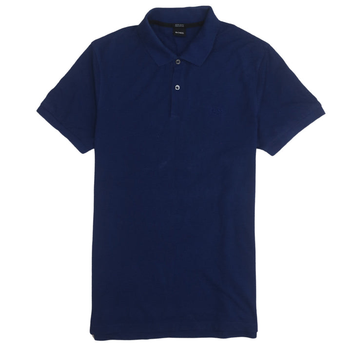 Hugo Boss Men's Blue Regular Fit Pima Cotton Polo Shirt M