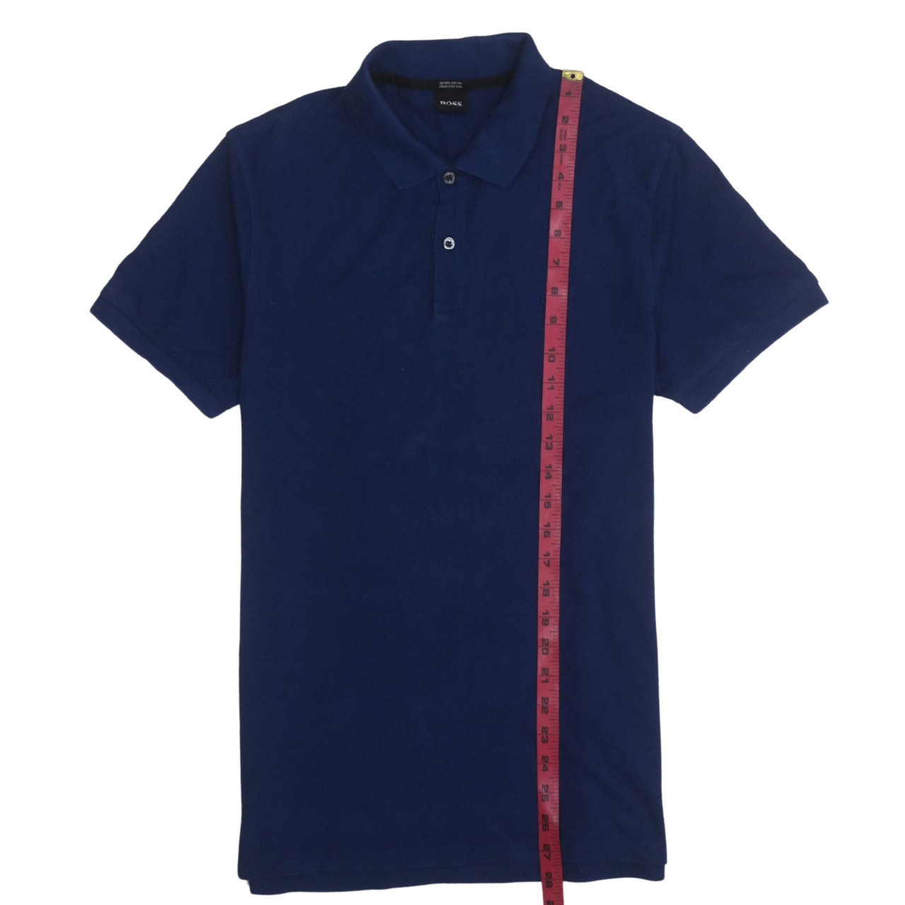 Hugo Boss Men's Blue Regular Fit Pima Cotton Polo Shirt M