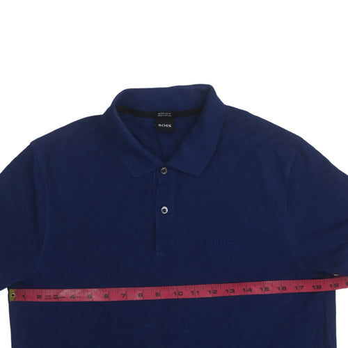 Hugo Boss Men's Blue Regular Fit Pima Cotton Polo Shirt M