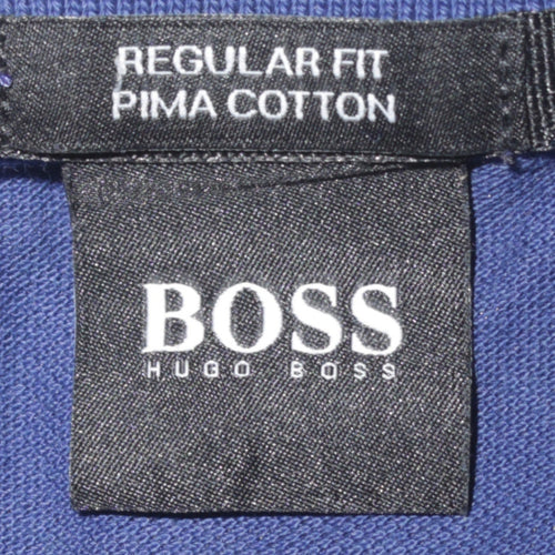 Hugo Boss Men's Blue Regular Fit Pima Cotton Polo Shirt M