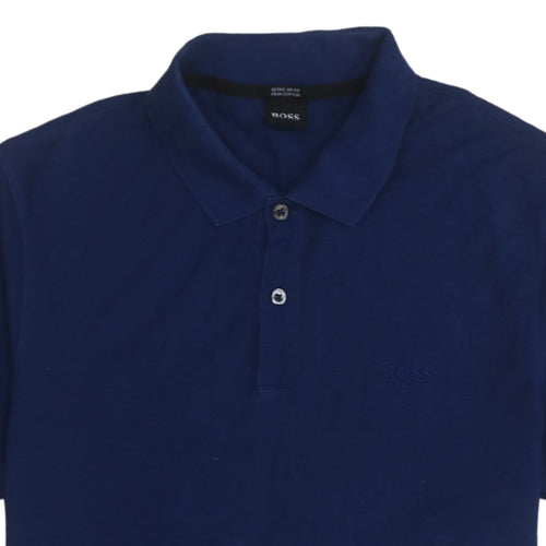 Hugo Boss Men's Blue Regular Fit Pima Cotton Polo Shirt M