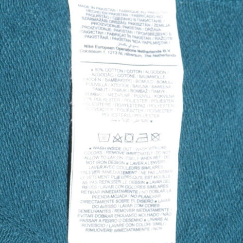 Nike Men's Blue Embroidered Logo Crew Neck Pullover Sweatshirt M