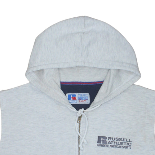 Russell Athletic Mens Grey Sleeveless Full Zip Hoodie Vest L