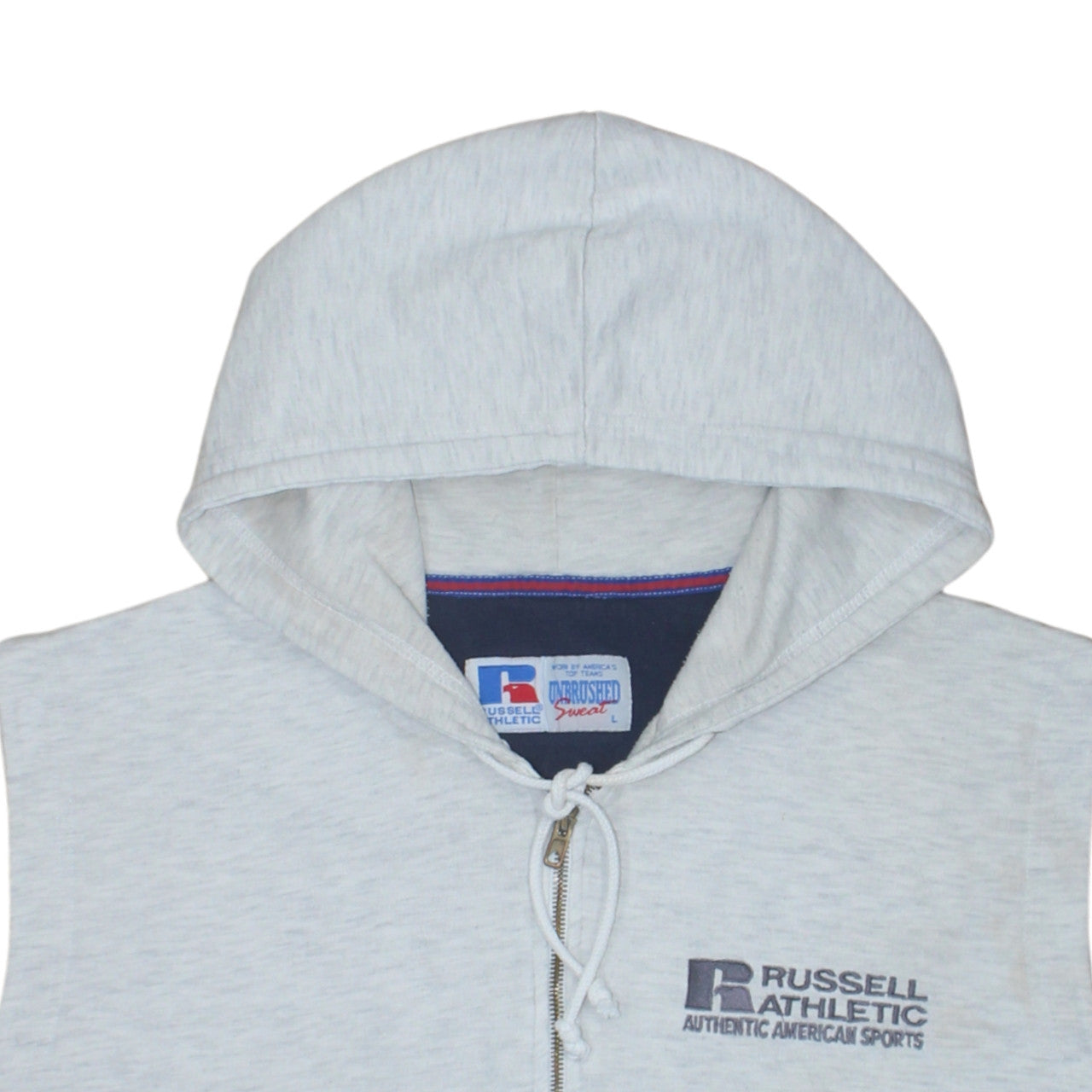 Russell Athletic Mens Grey Sleeveless Full Zip Hoodie Vest L