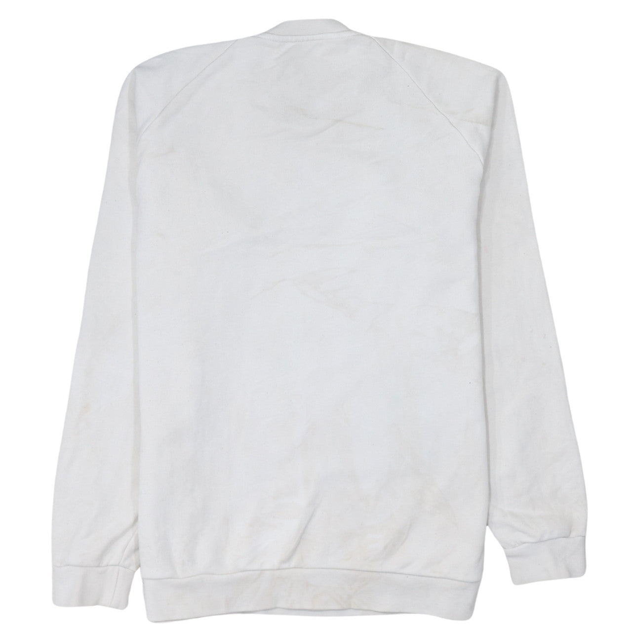 adidas Men's White Originals Club Embroidered Pullover Sweatshirt L