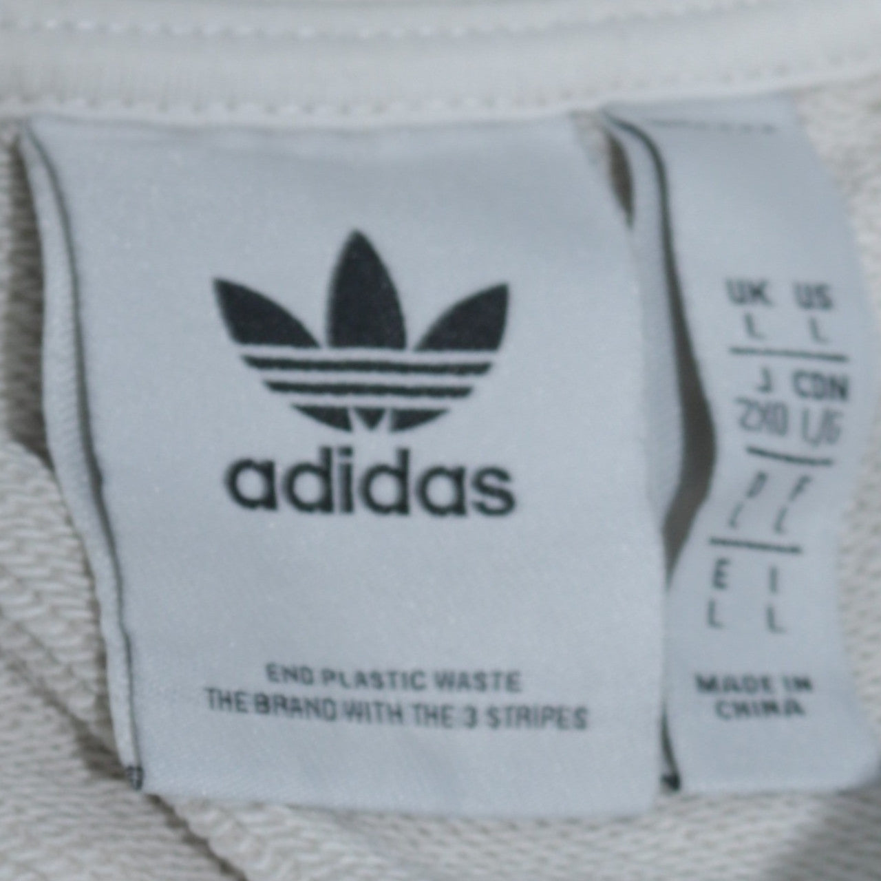 adidas Men's White Originals Club Embroidered Pullover Sweatshirt L