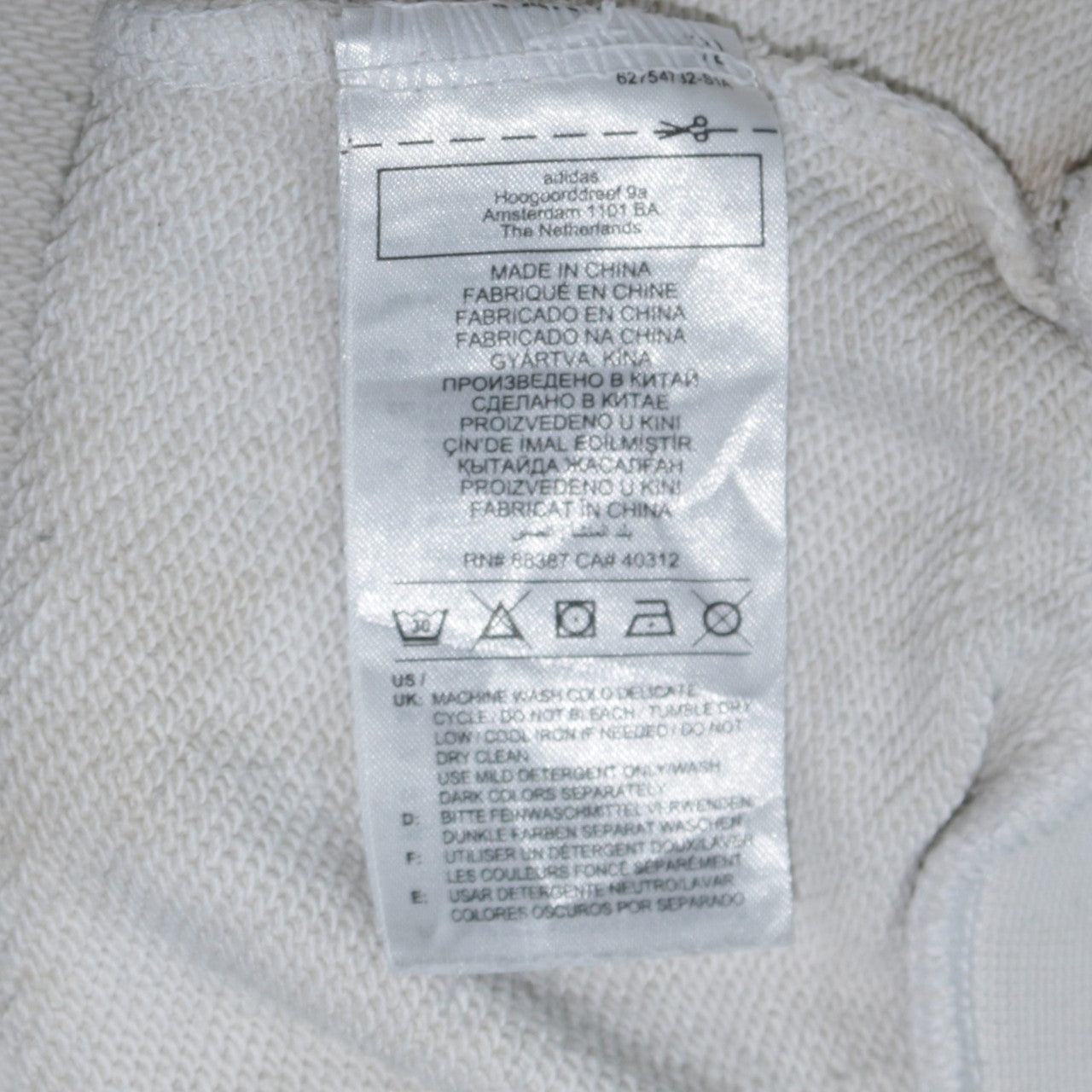 adidas Men's White Originals Club Embroidered Pullover Sweatshirt L