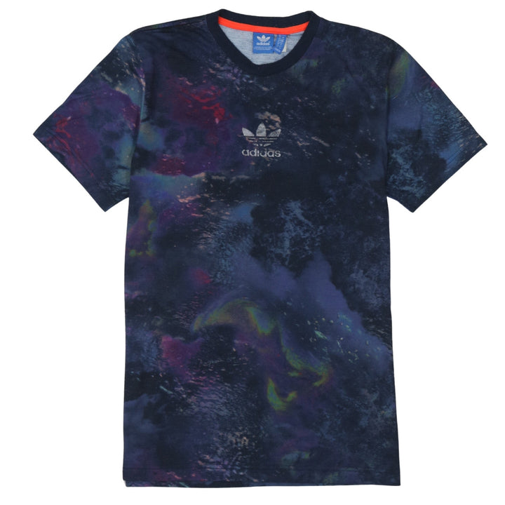 Adidas Men's Multicoloured Space Print Crew Neck T-Shirt Size M