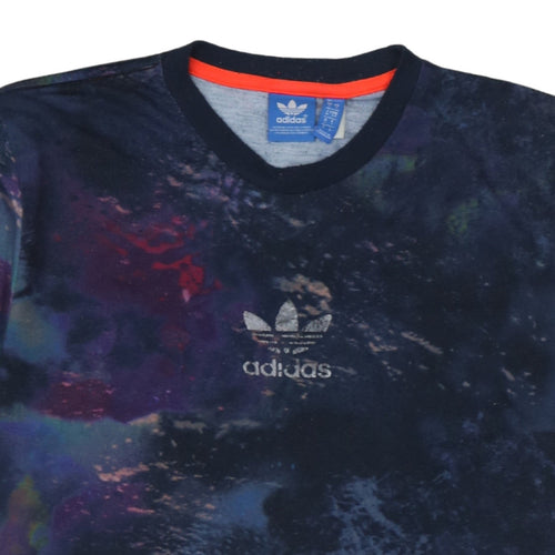 Adidas Men's Multicoloured Space Print Crew Neck T-Shirt Size M