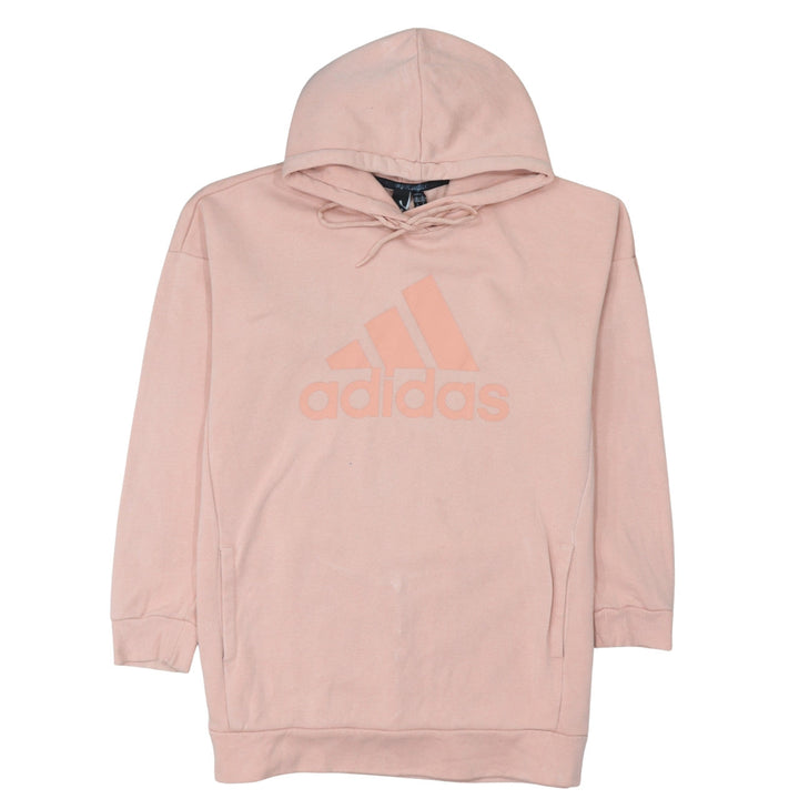 Adidas Women Pink Logo Pullover Hoodie Medium 12-14 Casual