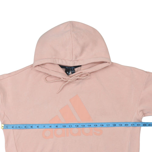 Adidas Women Pink Logo Pullover Hoodie Medium 12-14 Casual