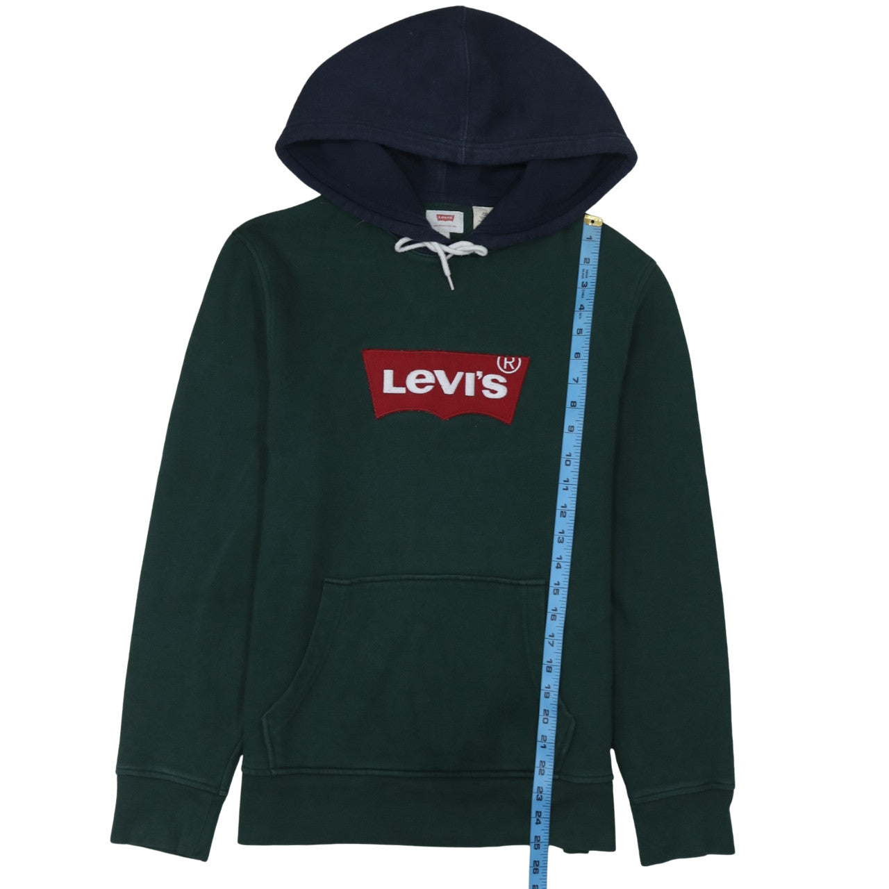 Levi's Men's Green Pullover Logo Hoodie Size S Cotton Blend