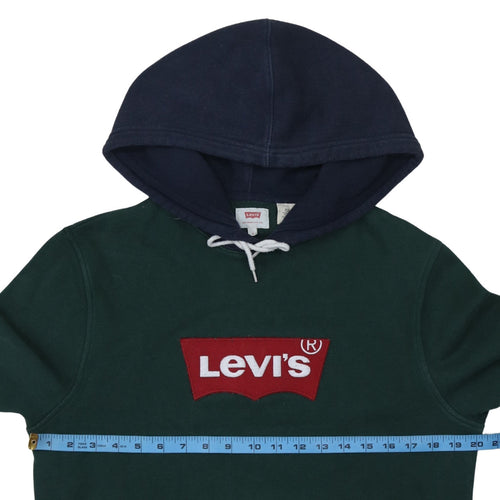 Levi's Men's Green Pullover Logo Hoodie Size S Cotton Blend