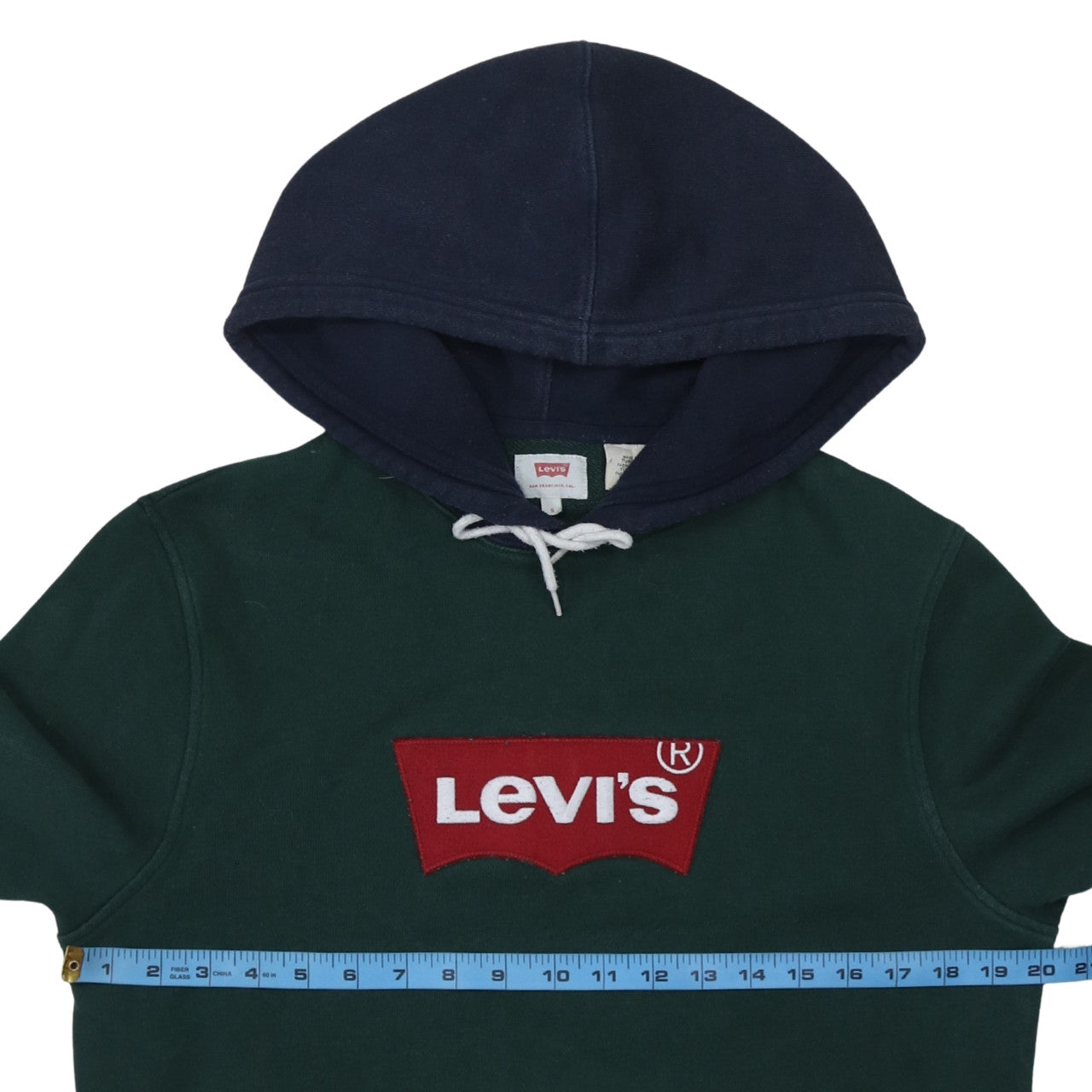 Levi's Men's Green Pullover Logo Hoodie Size S Cotton Blend