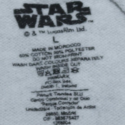 Primark Men Grey Star Wars Mandalorian Hoodie L Pullover