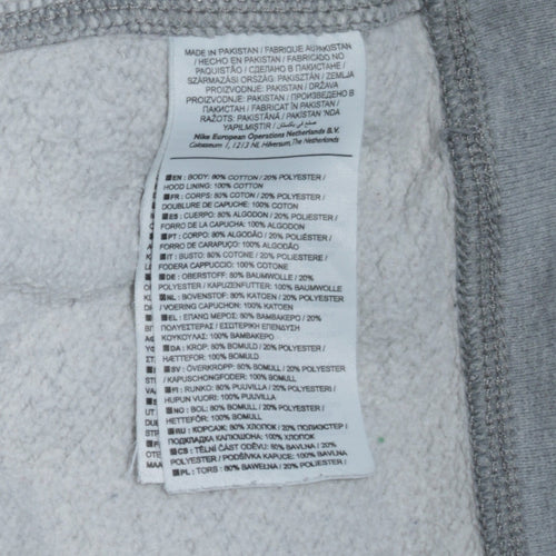 Nike Men's Grey Pullover Hoodie M Regular Fit Sportswear