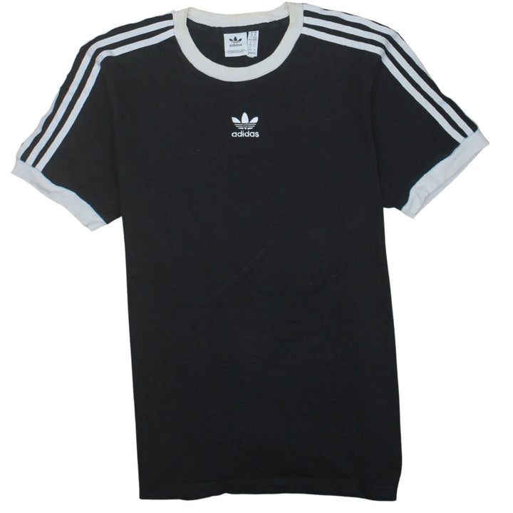 Adidas Women’s Black 3-Stripes Ringer T-Shirt Size 14