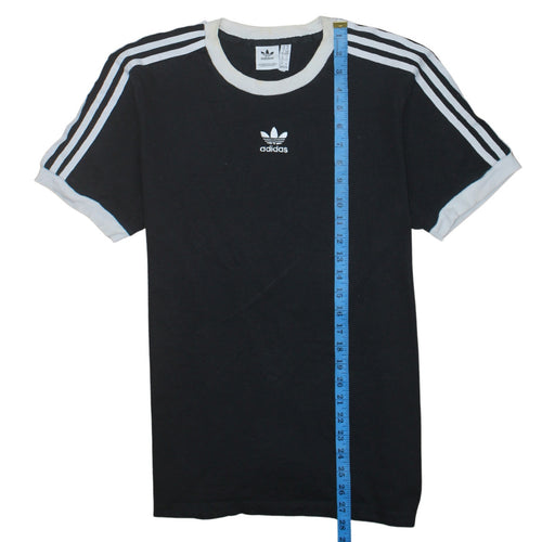 Adidas Women’s Black 3-Stripes Ringer T-Shirt Size 14