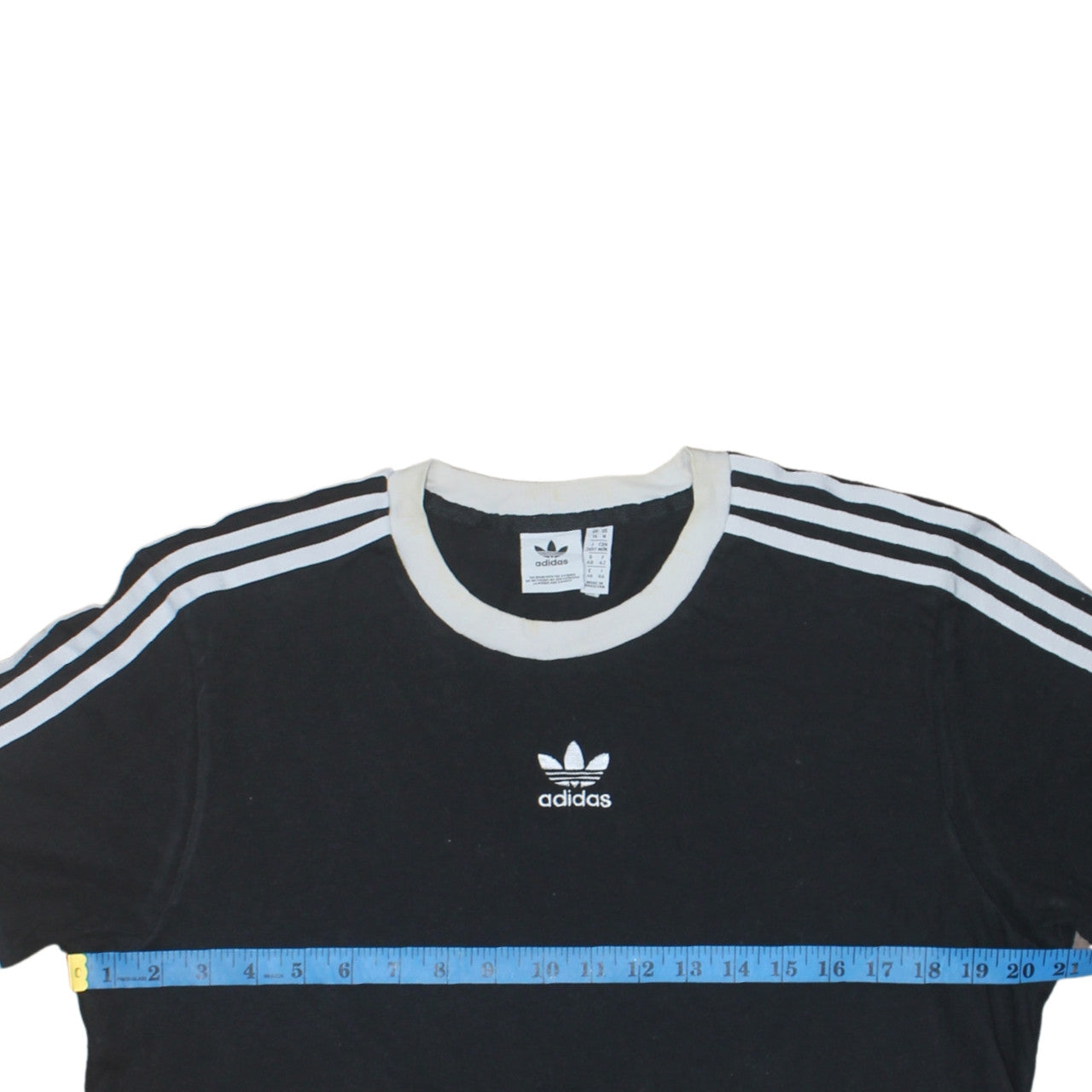 Adidas Women’s Black 3-Stripes Ringer T-Shirt Size 14
