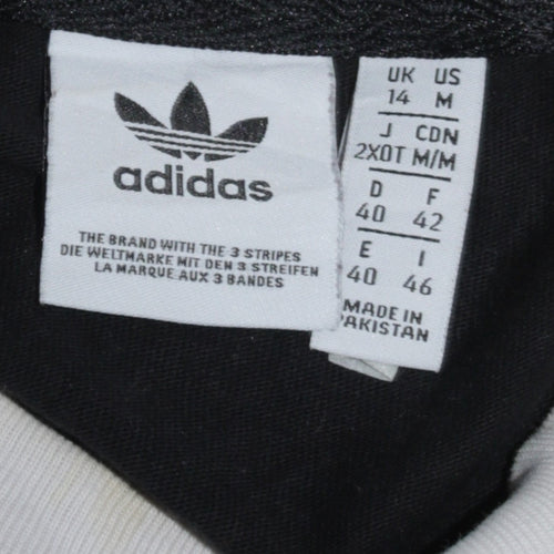 Adidas Women’s Black 3-Stripes Ringer T-Shirt Size 14