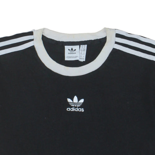 Adidas Women’s Black 3-Stripes Ringer T-Shirt Size 14