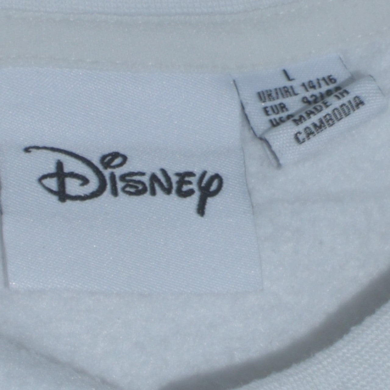 Disney Womens White Mickey Mouse Pullover Sweatshirt Size L 14/16