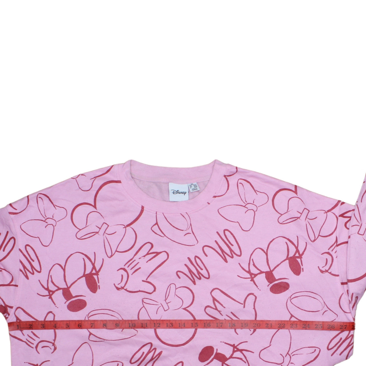 Disney Women Pink Minnie Mouse Print Crew Neck Sweatshirt 2XL