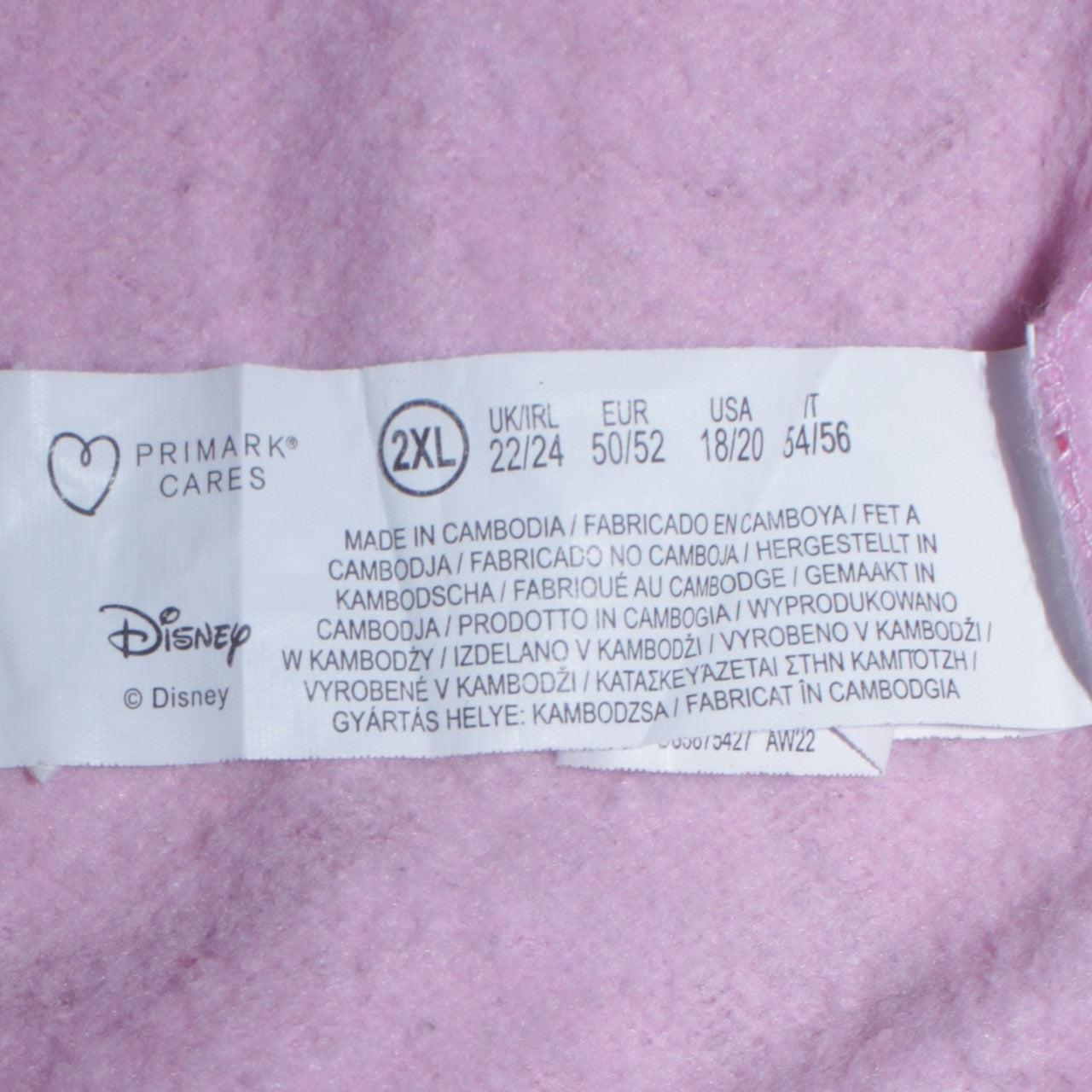 Disney Women Pink Minnie Mouse Print Crew Neck Sweatshirt 2XL