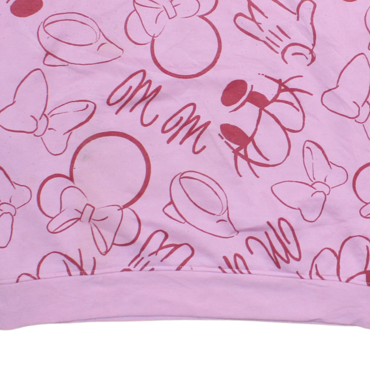 Disney Women Pink Minnie Mouse Print Crew Neck Sweatshirt 2XL