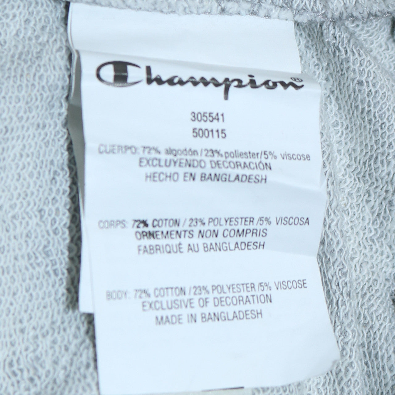 Champion Boys Grey Full Zip Hoodie 11-12 Years Logo Print Cotton Blend