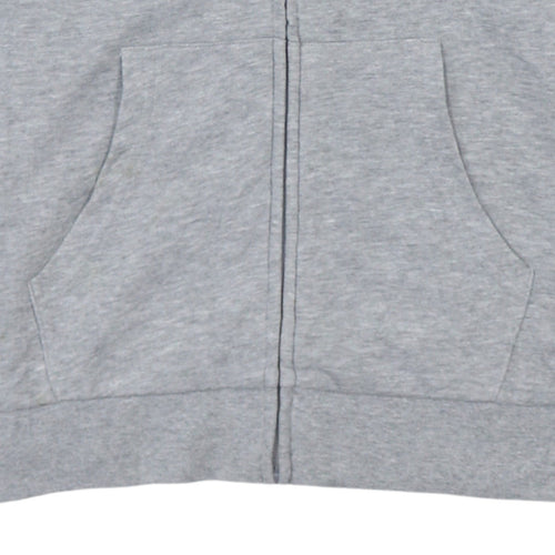 Champion Boys Grey Full Zip Hoodie 11-12 Years Logo Print Cotton Blend