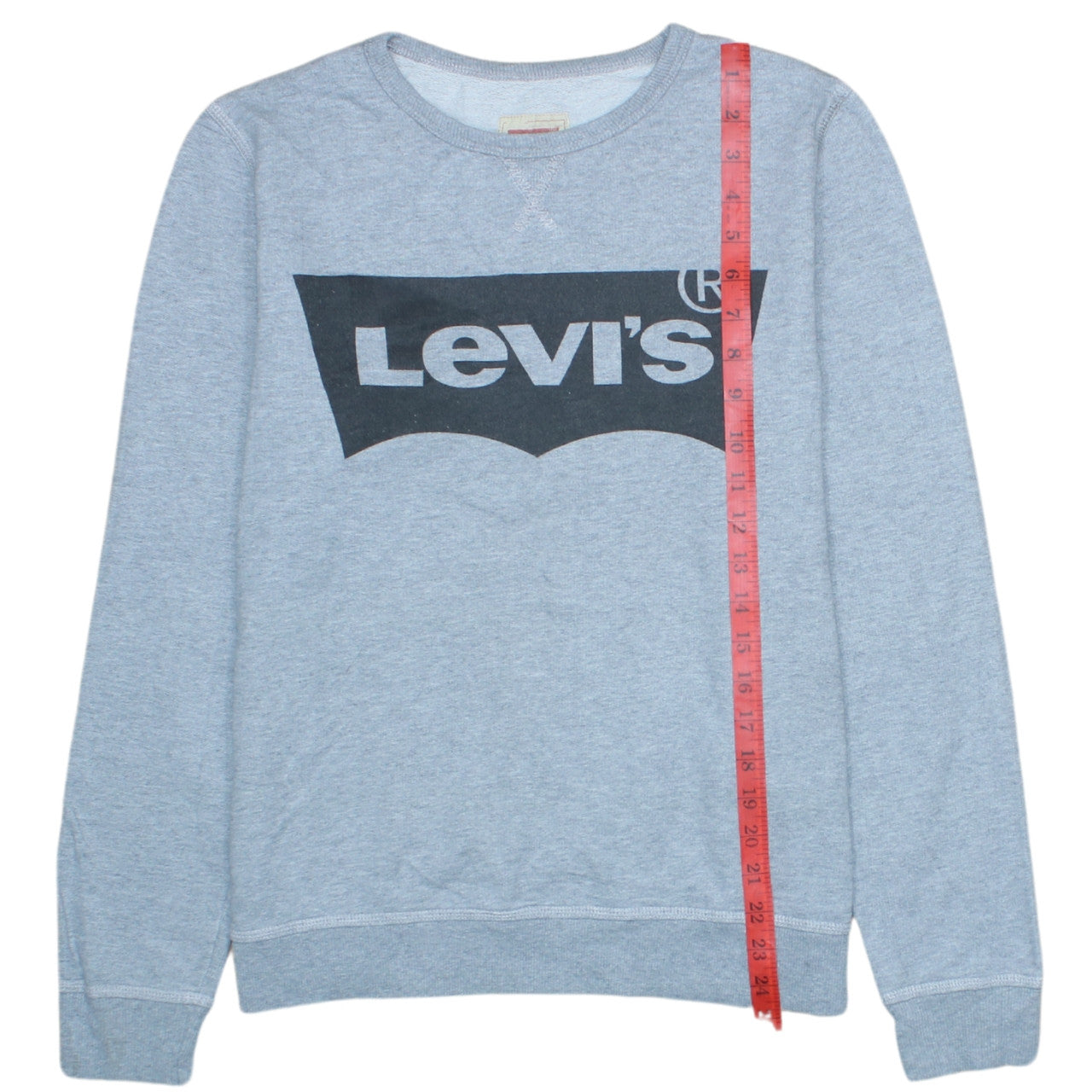 Levi's Women's Grey Logo Crew Neck Pullover Sweatshirt Size 16