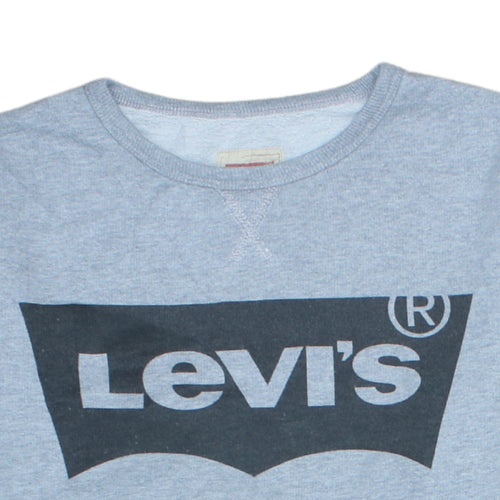 Levi's Women's Grey Logo Crew Neck Pullover Sweatshirt Size 16