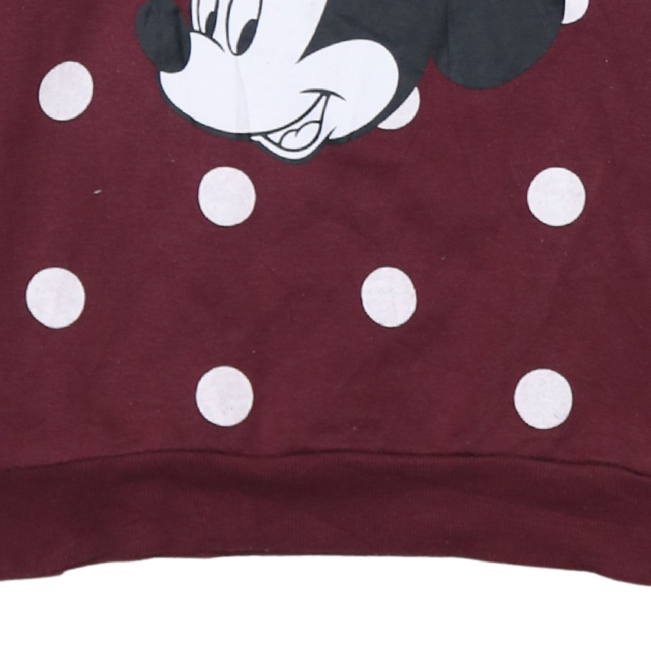 Disney Minnie Mouse Burgundy Polka Dot Sweatshirt XS Women