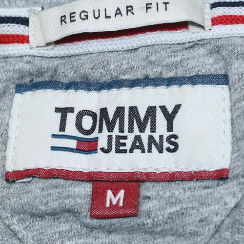 Tommy Jeans Men's Grey Regular Fit Graphic Logo T-Shirt Size M