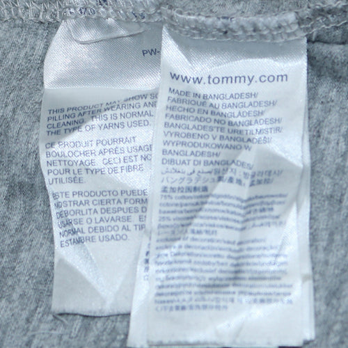 Tommy Jeans Men's Grey Regular Fit Graphic Logo T-Shirt Size M