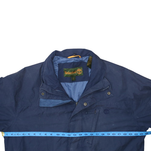 Timberland Men Blue L Parka Jacket Cotton Nylon Blend Outdoor
