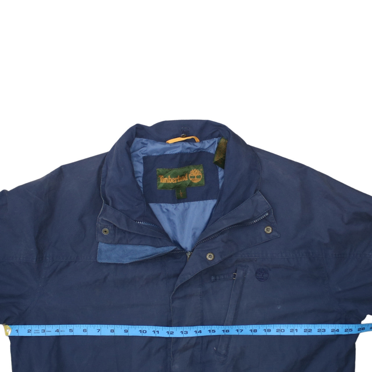 Timberland Men Blue L Parka Jacket Cotton Nylon Blend Outdoor