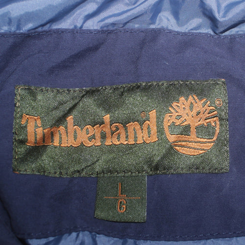 Timberland Men Blue L Parka Jacket Cotton Nylon Blend Outdoor