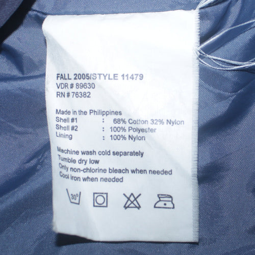 Timberland Men Blue L Parka Jacket Cotton Nylon Blend Outdoor