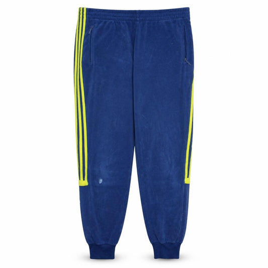 Front view of adidas Men Blue Jogger Track Pants L Fleece Tapered Fit Zip Pocket