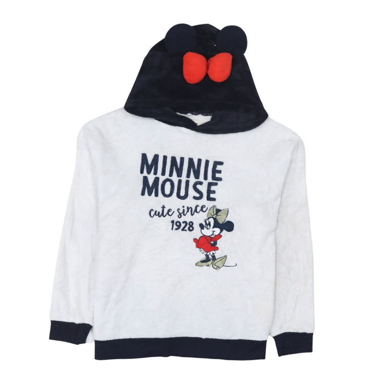 Disney Women’s White Minnie Mouse Fleece Hoodie Size L 14-16
