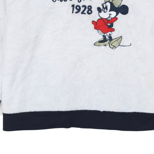 Disney Women’s White Minnie Mouse Fleece Hoodie Size L 14-16