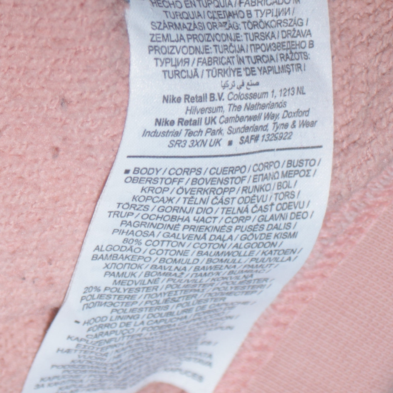 Nike Women’s Pink Pullover Hoodie Small Cotton Blend Casual