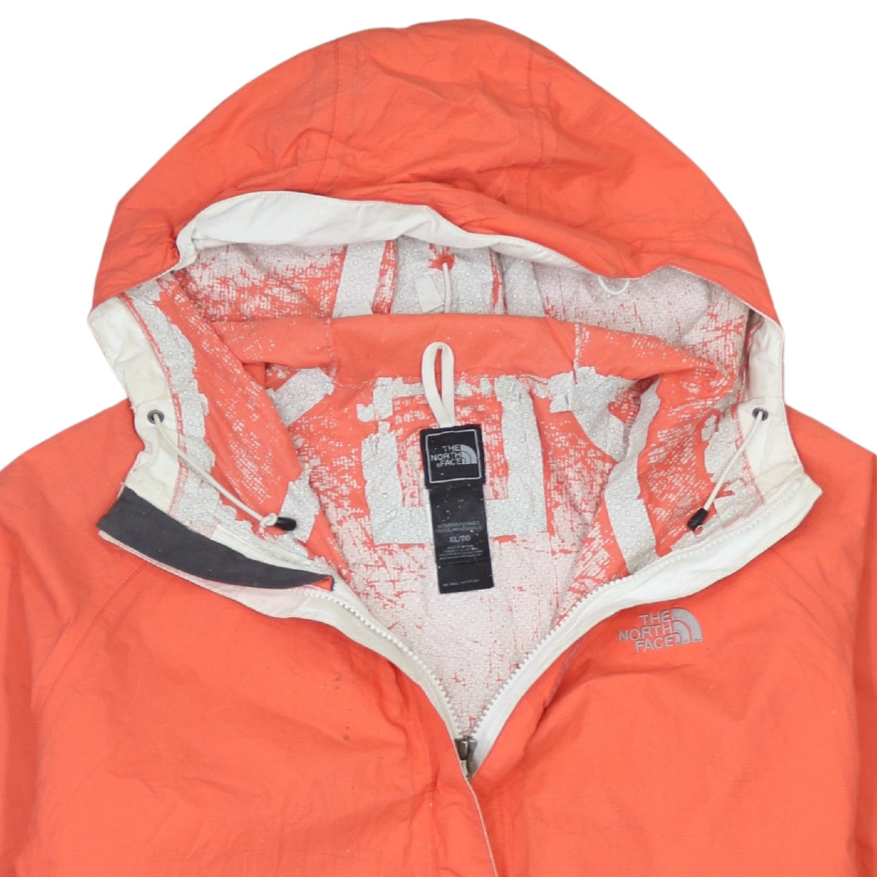 The North Face Womens Orange Waterproof Hooded Rain Jacket M