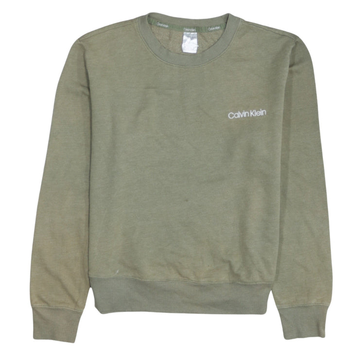 Calvin Klein Men's Green Logo Crew Neck Sweatshirt Size M