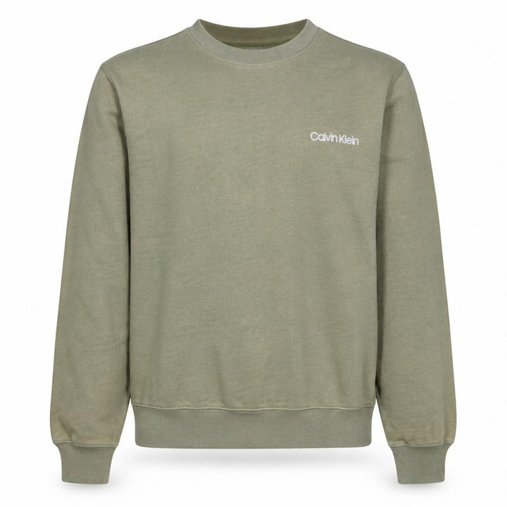 Calvin Klein Men's Green Logo Crew Neck Sweatshirt Size M