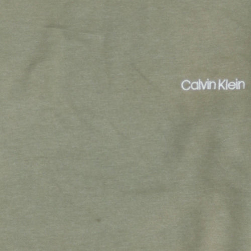 Calvin Klein Men's Green Logo Crew Neck Sweatshirt Size M