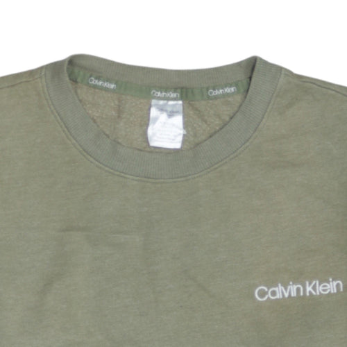 Calvin Klein Men's Green Logo Crew Neck Sweatshirt Size M